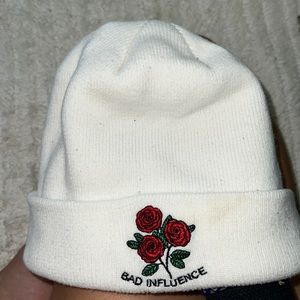 Bad Influence White beanie